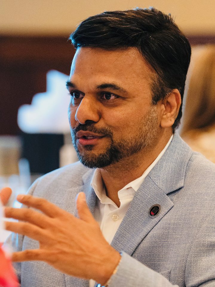 Balaram Krishna, author of The Story Tax, speaking at a business event