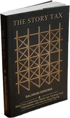 The Story Tax paperback edition, black cover with a gold lattice